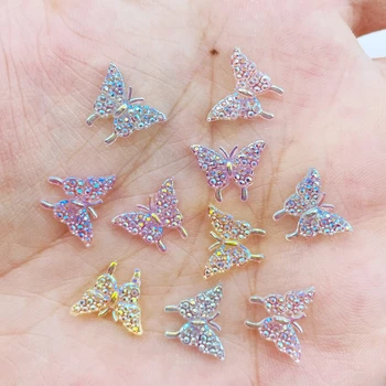 100/200 Ks Nové Mini Motýľ zobrazili kľúčové tlačidlá Pre Akrylové Nechty Živice Scrapbooking DIY Šperky Plavidlá, Dekorácie Accessorie diaľnici a61