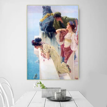 Citon Lawrence Alma-Tadema《A Coign z Vantage》Plátno olejomaľba Umelecké dielo, Obraz Moderné Steny Výzdoba Domov Obývacej miestnosti Dekorácie