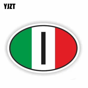 YJZT 15.1 CM*10.1 CM Auto Príslušenstvo Taliansku Vlajku Krajiny, Kód Reflexné Auto Nálepky Odtlačkový PVC 6-0258