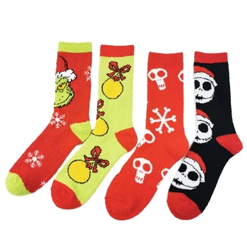 Disney nočná mora Pred Vianocami Jack Skellington Ponožky Vianočné Anime, Komiksu, Fuzzy Ponožky pre Mužov, Ženy Vianočný Darček