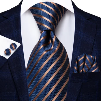 Hi-Tie Modré Business Prekladané 100% Hodváb pánske Kravaty Kravata 8.5 cm Väzby pre Mužov Formálne Luxusné Svadobné Vysokej Kvality Gravata