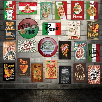 [ Mike Dekor ] Pizza Taliansko Klasický Zber Kovov znamení Retro Plagáty Darček Železa Maľovanie Hotel Home Obchod dekor FG-225