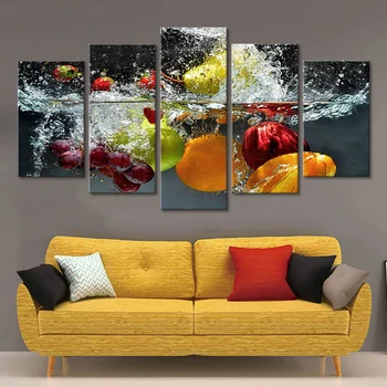 5 Kus HD Modulárny Obrázky Plagát, Tlač Snímkov Plátno Ovocie Tlač Maľovanie Na Obývacia Izba Domáce Dekorácie