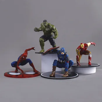 9-13 cm Disney Avengers Super Heros Spiderman Iron Man Kapitán Amerika, Hulk Obrázok So stojanom Hračky Vianočný Darček Dovolenku