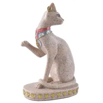 Ručne Vyrezávané Starovekej Egyptskej Mau Mačka Sedí Božstvo, Šťastie, Bohatstvo Socha Dekor