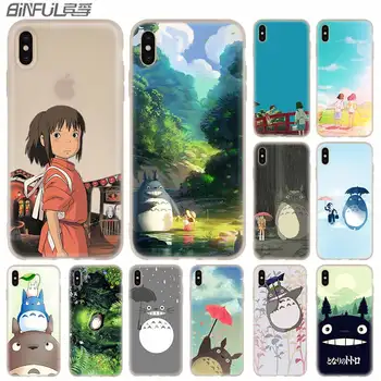 Štúdio Ghibli Odvážneho Preč Totoro Mäkké Silikónové puzdro Pre iPhone 13 11 12 Pro X XS Max XR 6 6 7 8 Plus SE Mini Kryt, Taška