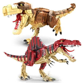 Veľké Jurský Dinosaurov Stavebné Bloky Tyrannosaurus Rex Dilophosaurus Spinosaurus Model Hračky Pre Deti Dino Dary