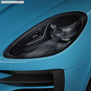 2 Ks Auto Svetlometu Ochranný Film Údené Čierny Odtieň Zábal Vinyl Transparentné TPU Nálepka Pre Porsche Macan S Turbo 2014-Súčasnosť