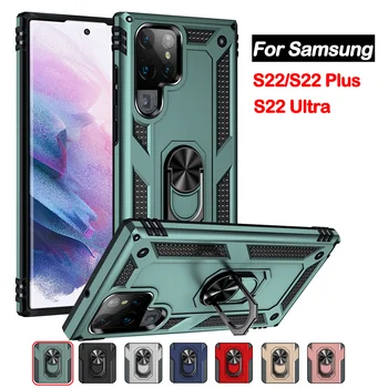 Armor Shockproof Telefón puzdro Pre Samsung Galaxy S21 S22 Ultra Plus A73 A53 A33 A13 A52s 5G Prípade Krúžok Držiak Ťažkých Kryt