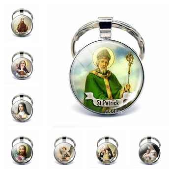 St Patrick Blahoslavenej Panny Márie Keychain Saint prívesok na Striebornom Keychains Keyrings Katolíckej Šperky St. Patrick ' s Day Dary