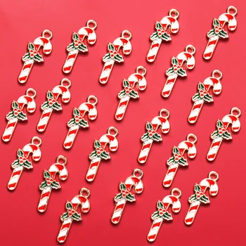 20x Vianočné Trstiny Smalt zobrazili kľúčové tlačidlá pre Náušnice Náhrdelník Diy Plavidlá Prívesok Kvetinové Kúzlo Vianočný Strom Dekorácie Korálky Šperky Robiť