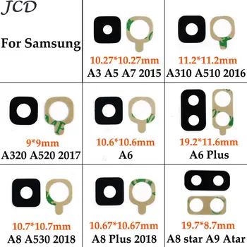 JCD Späť Zadný Fotoaparát Sklo Objektívu Kryt Krúžok s Nálepkou Lepidlo pre Samsung Galaxy A3 A5 A6 A7 A8 Plus A9 Staré 2015 2016 2017 2018