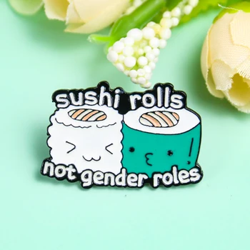 Cartoon Smalt Pin Tvorivé Zliatiny Poached Egg Roztomilý Rezance Sushi Roll Brošňa Taška Dekorácie Odznak