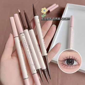 2 V 1 Brown Gél Kontúrovacia Ceruzka Ultra-slim Liquid Eye Liner Tieň Pero Hladký Vysoko Pigment Priadky Gélové Pero Dlhotrvajúci make-up Oči