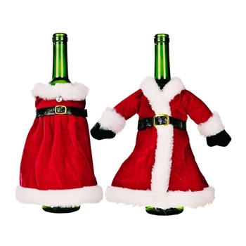 Vianočné Fľaša Červeného Vína Zahŕňa Taška Sveter Šaty Fľaša Šampanského Kryt Vianoce