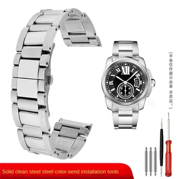 Pre Cartier Kalibru W7100037/W7100041/7100015 Metalc Hodiniek Vysoko Kvalitnej Nerezovej Ocele 23 mm Watchband muži Hodinky Remienok