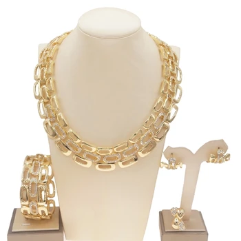 Pozlátené Šperky Pre Ženy 18K Dubaj Svadobné Svadobné Doprava Zadarmo Náhrdelník Krúžok Náušnice, Náramok