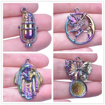Ženy Série Kúzlo Prívesok Rainbow Motýľ GBP zobrazili kľúčové tlačidlá Pre Šperky Uskutočňovanie Dodávok DIY Náhrdelníky Náušnice Príslušenstvo Materiály