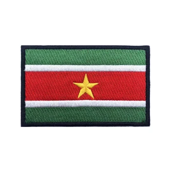 Surinam Národnej Vlajky Škvrny, Remienok Na Ruku, Vyšívané Patch Háku & Slučky Žehlička Na Vyšívanie Velcros Odznak Vojenskej Prúžok