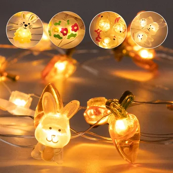 2M Veľkonočný Zajačik Mrkva String Svetlá Veľkonočné Vajcia, Mláďatá Led Víla Svetlo veselú veľkú noc Party Dekorácie Pre Domov 2022, Veľkonočné Darčeky