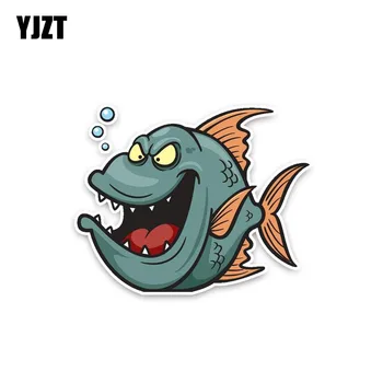 YJZT 12.3*9.9 CM PVC Nálepky Zložité Divoký Škaredé Rýb Zvierat Módne Auto Nálepky Cartoon Krásne C1-3287