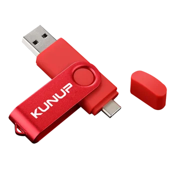 KUNUP USB 3.0 TYP C prenosný Disk USB OTG Pero Disku 512 gb diskom 256 GB 128 GB 64 GB 32 GB, 16 GB USB 2 v 1 Vysokej Rýchlosti kl ' úč