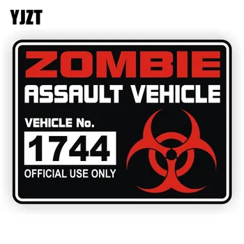 YJZT 15x11.2cm Módne ZOMBIE Assault Vehicle Licencia Retro-reflexné Auto Samolepky Motocykel Obtlačky C1-8029