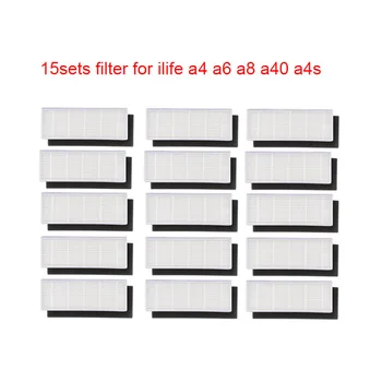 15 HEPA filter & 15 Hubky Filtre náhrada za balíka ilife A4s A6 A4 A40 A8 prachu čistenie filtra vysávač filter časti