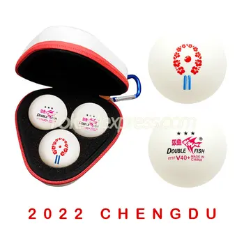 2022 CHENGDU Majstrovstvá Sveta Úradný 3-Hviezdičkový Stolný Tenis Loptu Limited Edition Dvojité Rýb 3-Hviezdičkový V40+ Ping Pong Gule
