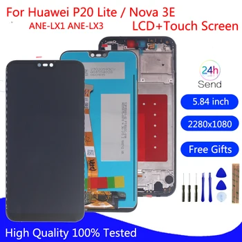 Pôvodný Pre Huawei P20 lite LCD Displej Pre HUAWEI P20 Lite ANE-LX1 ANE-LX3 Nova 3e Obrazovke LCD Displej Dotykový Digitalizátorom.