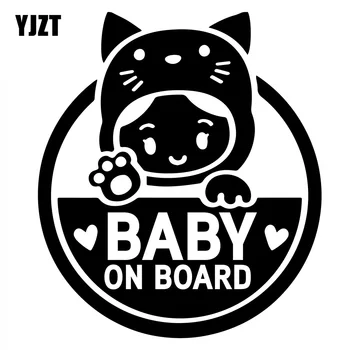 YJZT 12,7 CM*14.6 CM Nového Baby Na Palube Pre Auto Windows Baby Girl Vinyl Auto Nálepky 13C-0058