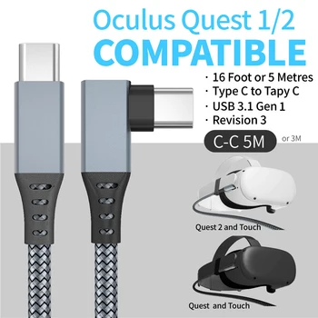 pre Oculus Quest 2 Odkaz Kábel 3M/5M Typu C, USB 3.2 Gen 1 Prenos Dát Rýchle Nabíjanie pre Oculus Quest 2 Príslušenstvo VR Headset