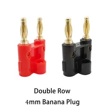 1/2/5Pair 4 mm dvojradové Banánových Audio Reproduktorov Skrutkovacie svorky Vodič pozlátené 4 mm Twin Banán Muž Kríž Plug
