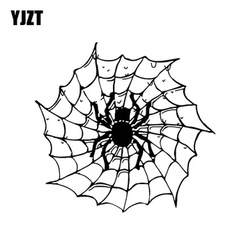 YJZT 14.2*13.4 CM Komiksu Spider Hmyzu Halloween Dekor Auto Samolepky Siluetu Príslušenstvo Vinyl C12-1024