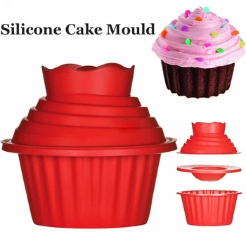 3ks/Set v Umývačke Obrie Cupcake Formy Non-Stick Big Top Tortu Silikónové Formy DIY Nápad pre Jednoduché Zdobenie Torty Pečieme nástroje