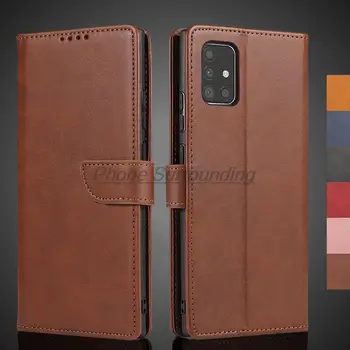 Peňaženka Flip Cover Kožené puzdro pre Samsung Galaxy A71 A 71 Pu Kožené Telefón Tašky ochranné Puzdro Fundas Coque Podnikania