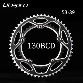 Litepro 130BCD 2x Prevodníku dvojité prevodníku 130 bcd pre cestný bicykel skladací bicykel 53 39T Zub Hliníkový Ľahký