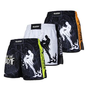 Boj šortky pánske a dámske fitness tréning vytlačené boxerské šortky MMA Muay Thai bojová hra Taekwondo box oblek