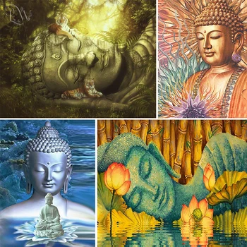 5D DIY Plné Námestie/Round-Diamond Maľovanie Buddha Spiaceho Budhu Náboženstvo Portrét Cross Stitch Domáce Dekorácie Mozaiky Budhizmus