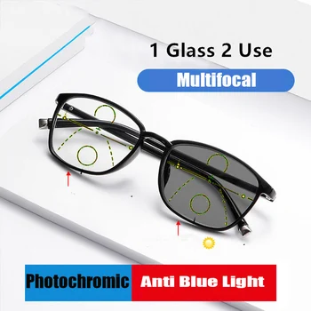 Photochromic Progresívne Okuliare na Čítanie Ženy Anti-modré Svetlo Multifokálne Okuliare Predpis Okuliarov Diopter +1,0 až+4.0