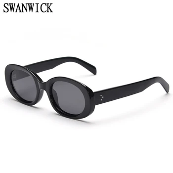 Swanwick oválne polarizované slnečné okuliare ženy hrubé rám jazdy mužov, doplnky, módne slnečné okuliare zelená hnedá Zimná hot predaj