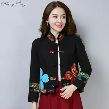 Tradičné čínske oblečenie pre ženy cheongsam top mandarin golier dámske topy a blúzky orientálna Čína oblečenie V1362