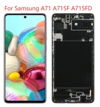 Pôvodné AMOLED Pre Samsung Galaxy A71 A715F Displej S Rámom 6.7