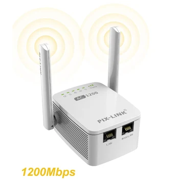 PIXLINK Wirless WiFi Router Range Extender 1200Mbps Repeater Prístupový Bod 2.4/5G Dual Band AC11 AC12 Zosilňovač Wi-Fi Signál Domov