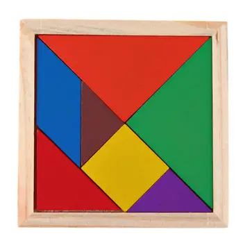 Drevené Geometrie Skladačky Tangram Montessori Správnej Strane Mozgu Teaser Puzzle Začiatku Vzdelávacieho Vývinu Deti Hračka Darček