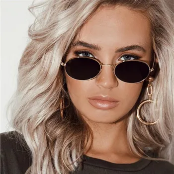Nové Luxusné Retro Malý Kovový Rám Steampunk slnečné Okuliare Ženy Muži Ročník Oválne Slnečné Okuliare Retro Okuliare oculos