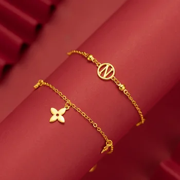 Nové Módne List Star Prívesok Náramok pre Ženu Jednoduché Vintage Náramok Luxusné Originálne 18K Zlato, Šperky, Doplnky