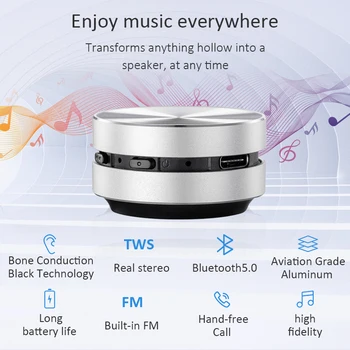 Kostné Vedenie Bluetooth Reproduktor Vibrácií Stereo Audio Digitálny TWS Bezdrôtový Najmenší Prenosný Zvuk Box Humbird Reproduktor