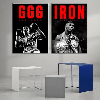 Mike Tyson a Manny Pacquiao Plagát Tlačiť Nástenné Plátno Športové Umenie Maľba Boxerskej Legendy Obrázky pre Obývacia Izba Domova