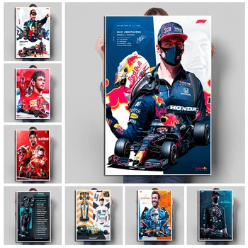 Formula 1 Grand Prix Racer Charles Leclerc Portrét Plagát Racing Majster Sveta Verstappen Plátno Na Maľovanie Na Stenu Art Izba Dekor